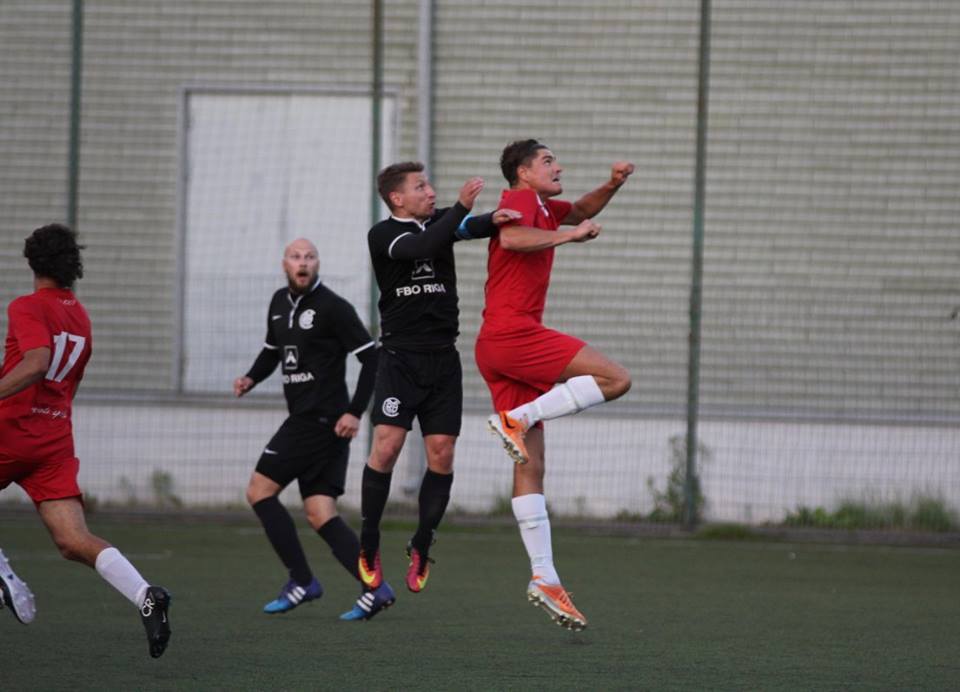 Riga United leading goalscorer Jānis Pakalns could not find the net on this occasion